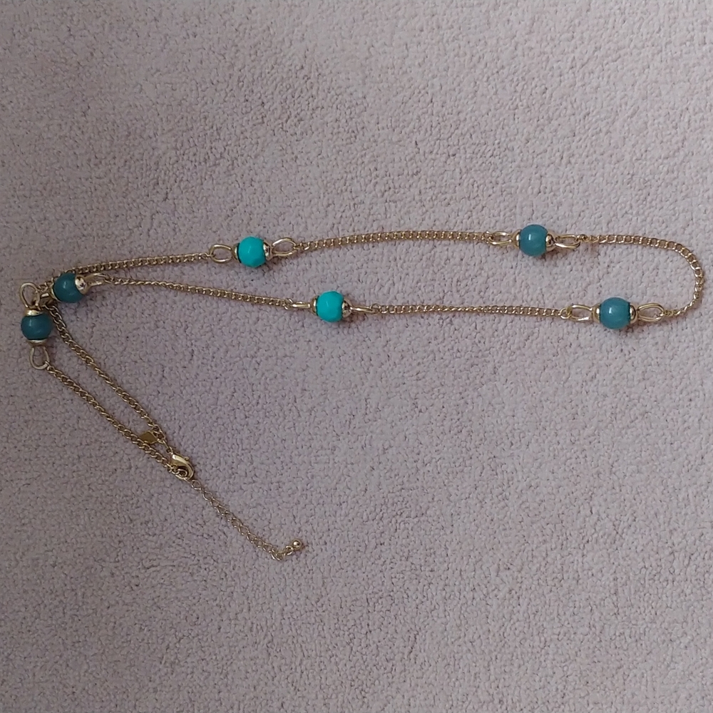 Banana Republic gold and turquoise necklace